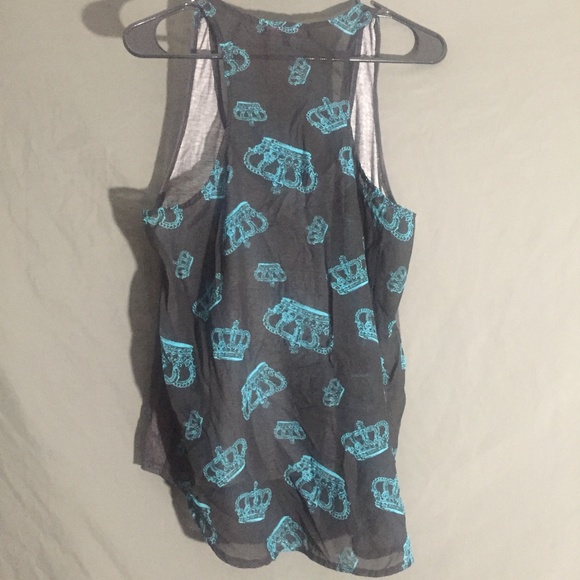 XL - ALMOST FAMOUS - Sparkle Crown Racer Back Tank - Picture 2 of 5